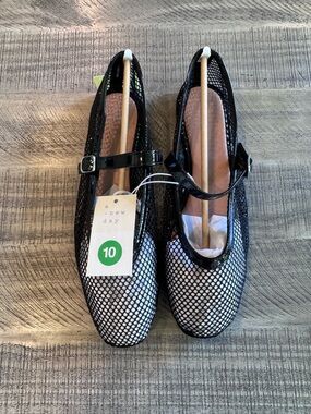a new day Black Mesh flats- Issa